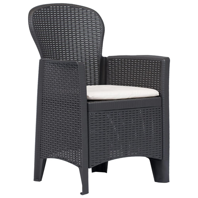 Sedie da Giardino 2 pz con Cuscini in Plastica Marrone Rattan