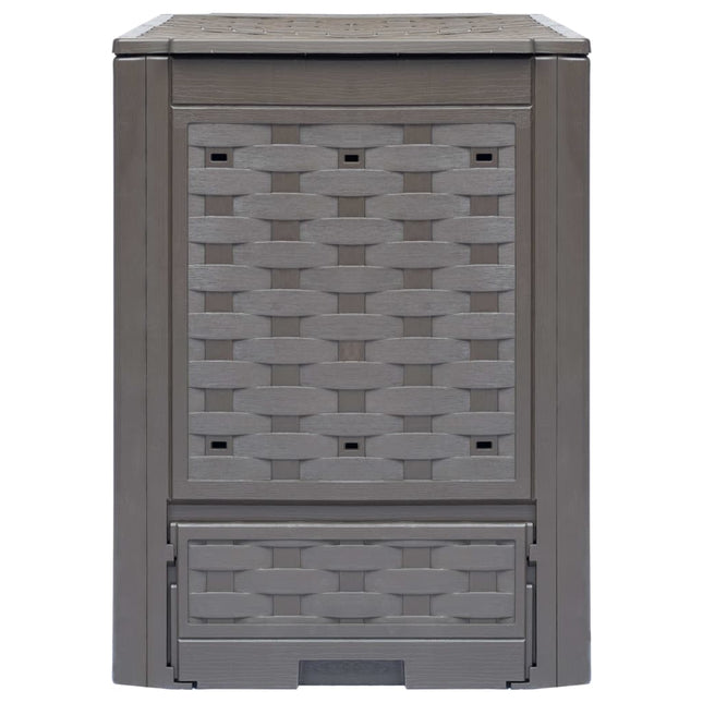 Compostiera Giardino Marrone 60x60x83 cm 300 L Rattan Plastica