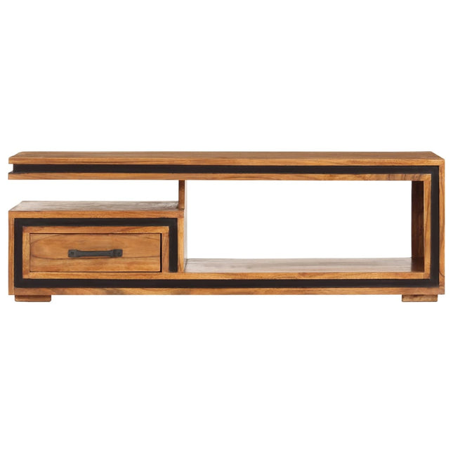 Tavolino da Salotto 100x45x33 cm in Legno Massello di Acacia