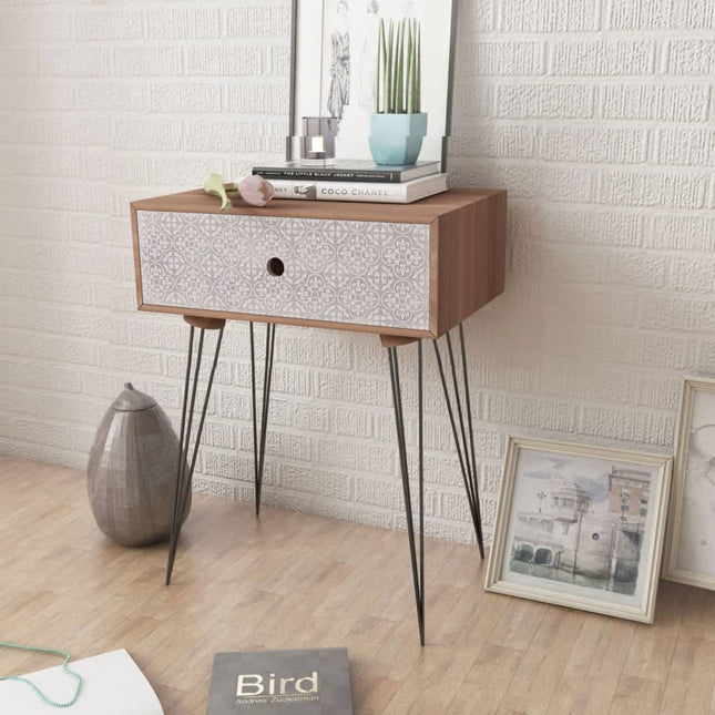 Comodini con Cassetto 2 pz Marrone