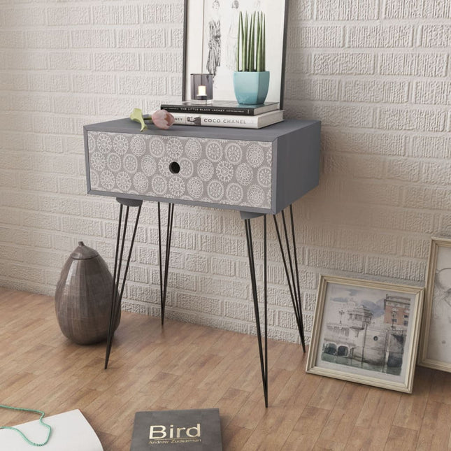 Comodini con Cassetti 2 pz Grigio