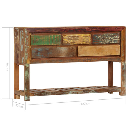 Credenza 120x30x75 cm Legno Massello di Recupero