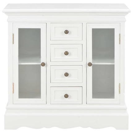 Credenza Bianca 70x28x70 cm in Legno Massello di Pino