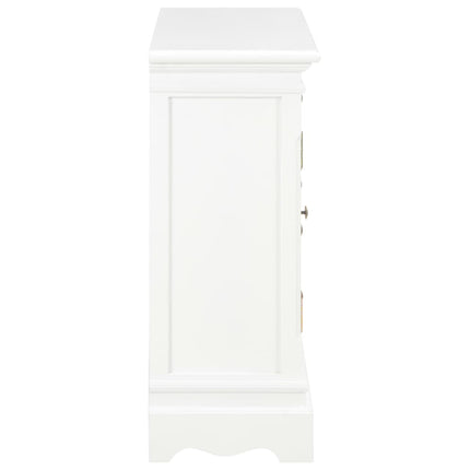 Credenza Bianca 70x28x70 cm in Legno Massello di Pino
