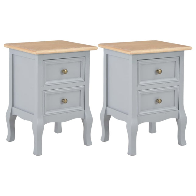 Comodini Grigi 2 pz 35x30x49 cm in MDF