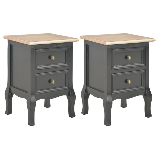 Comodino Nero 2 pz 35x30x49 cm in MDF