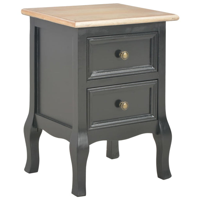 Comodino Nero 2 pz 35x30x49 cm in MDF