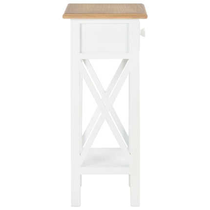 280057 vidaXL Tavolino Laterale Bianco 27x27x65,5 cm in Legno