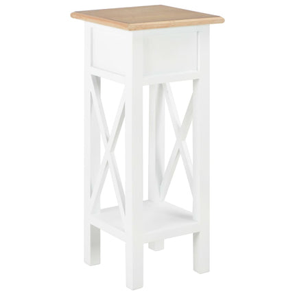 280057 vidaXL Tavolino Laterale Bianco 27x27x65,5 cm in Legno