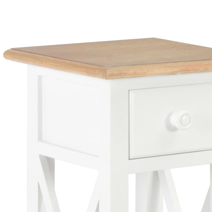 280057 vidaXL Tavolino Laterale Bianco 27x27x65,5 cm in Legno