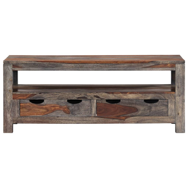 Tavolino da CaffÃ¨ Grigio 100x50x40cm in Legno Massello Sheesham
