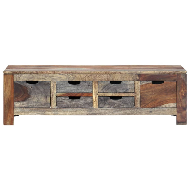 Tavolino da Caffè Grigio 100x50x30cm in Legno Massello Sheesham