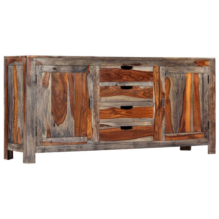 Credenza Grigia 160x40x75 cm in Legno Massello di Sheesham