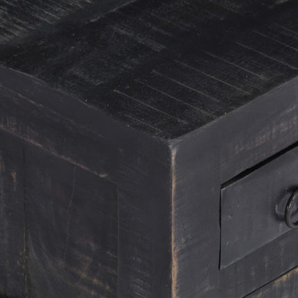 Tavolino da Salotto Nero 65x65x30 cm in Legno Massello di Mango