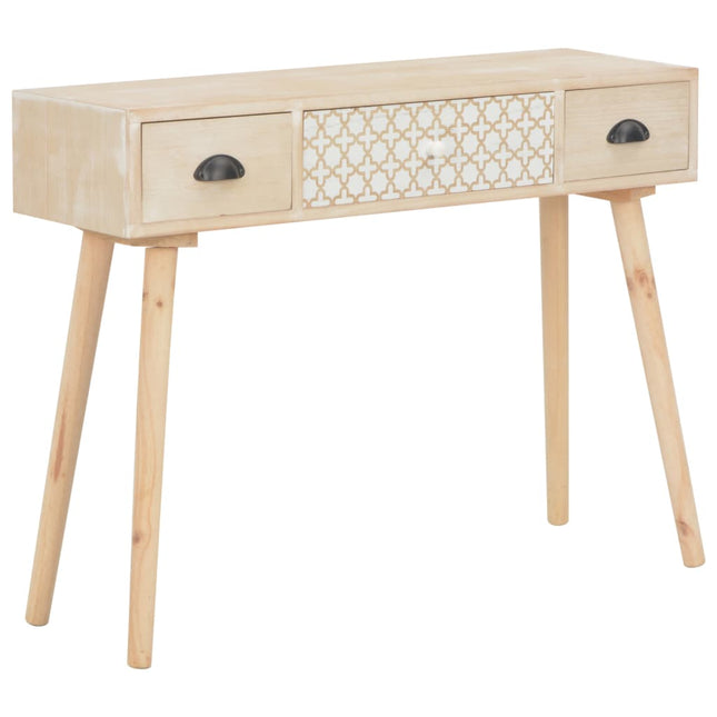 Tavolo Consolle con 3 Cassetti 100x30x73 cm in Massello di Pino