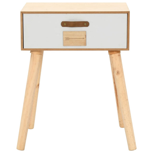 Comodino con Cassetto 44x30x58,5 cm in Pino Massello