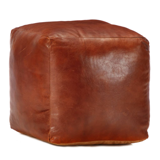 Pouf Tanno 40x40x40 cm in Vera Pelle di Capra