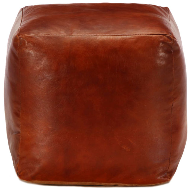 Pouf Tanno 40x40x40 cm in Vera Pelle di Capra