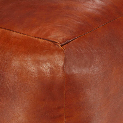 Pouf Tanno 40x40x40 cm in Vera Pelle di Capra