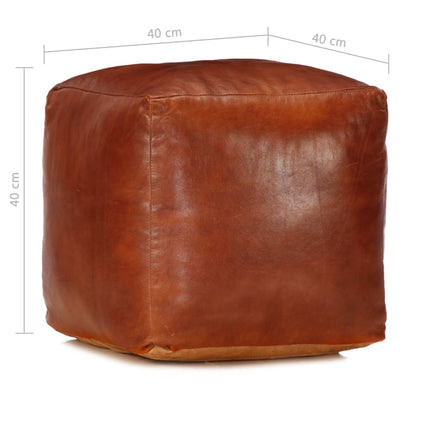 Pouf Tanno 40x40x40 cm in Vera Pelle di Capra