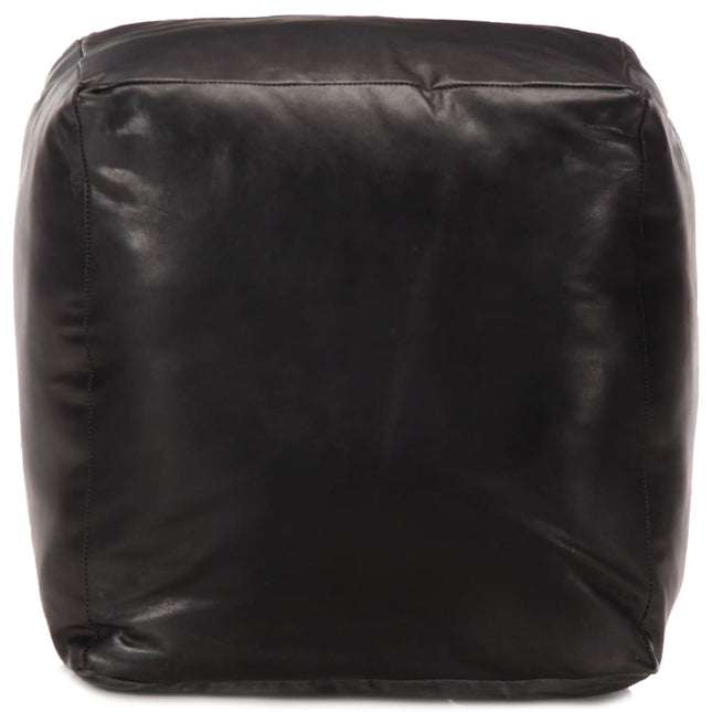 Pouf Nero 40x40x40 cm in Vera Pelle di Capra
