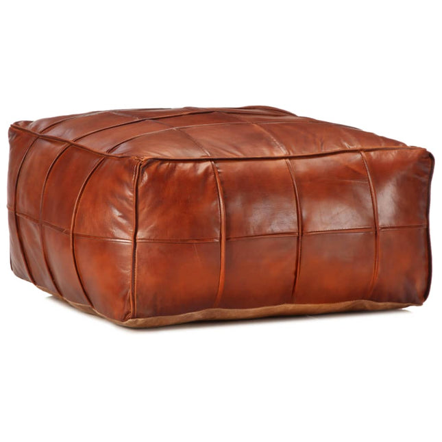 Pouf Tanno 60x60x30 cm in Vera Pelle di Capra