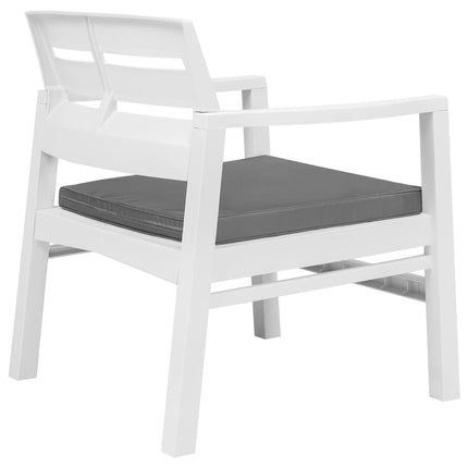 Set Salotto da Giardino 4 pz in Plastica Bianco