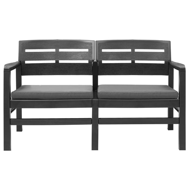 Set Salotto da Giardino 4 pz in Plastica Antracite
