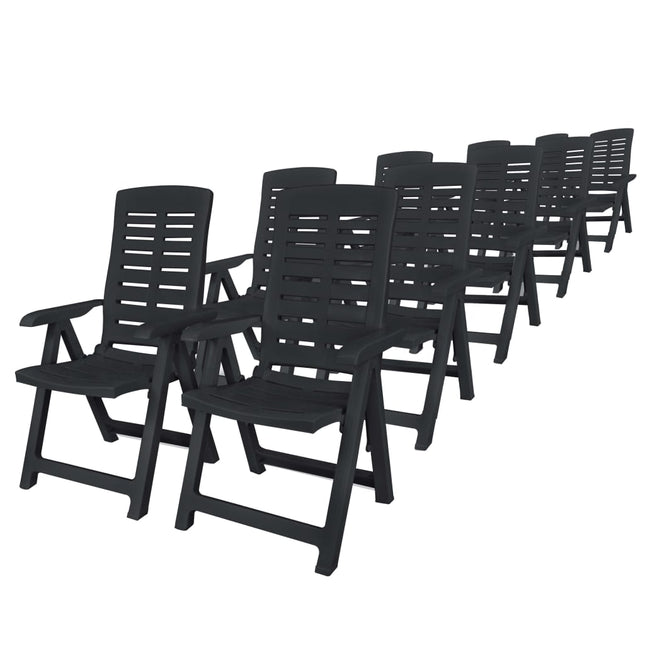 Set da Pranzo da Giardino 11 pz in Plastica Antracite