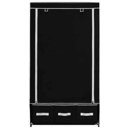 Armadio Nero 87x49x159 cm in Tessuto