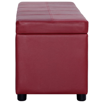 Panca con Vano Portaoggetti 116 cm Rosso Vino in Similpelle