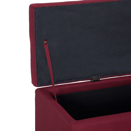Panca con Vano Portaoggetti 116 cm Rosso Vino in Poliestere
