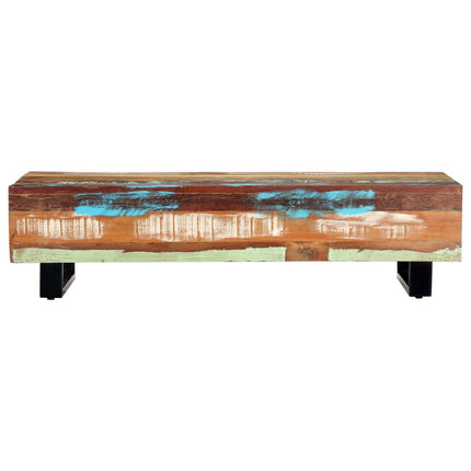 Tavolino da CaffÃ¨ 120x50x30cm Legno Massello Recuperato Acciaio