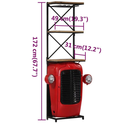 Cantinetta per Vini a Trattore 49x31x172 cm Massello di Mango