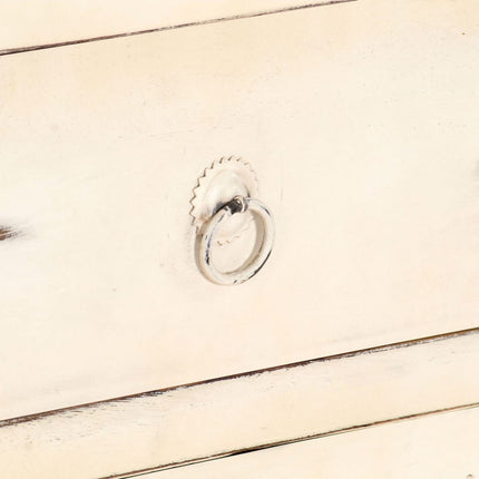 Credenza Bianca 160x40x80 cm Legno Massello di Mango