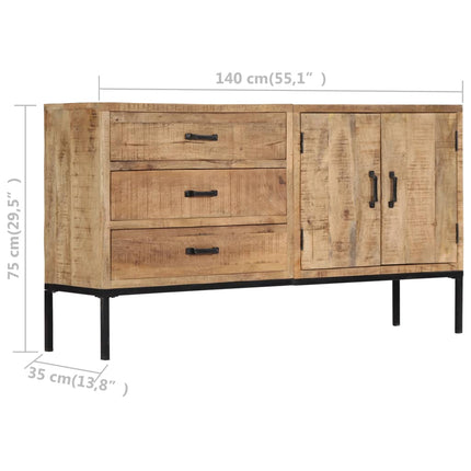 Credenza 140x35x75 cm in Legno Massello di Mango