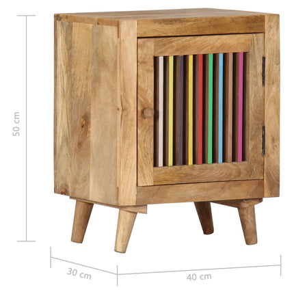 Comodino 40x30x50 cm in Legno Massello di Mango