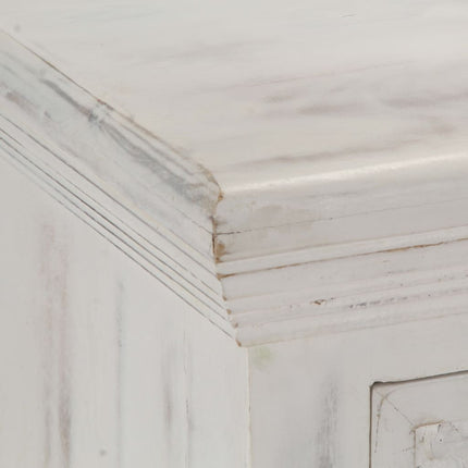 Credenza Bianca 140x40x74 cm in Legno Massello di Mango