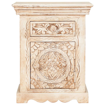 Comodino 40x30x50 cm in Legno Massello di Mango