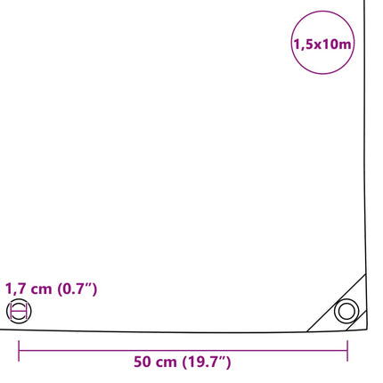 Telone 650 g/mÂ² 1,5x10 m Grigio