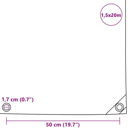 Telone 650 g/mÃ‚Â² 1,5x20 m Verde