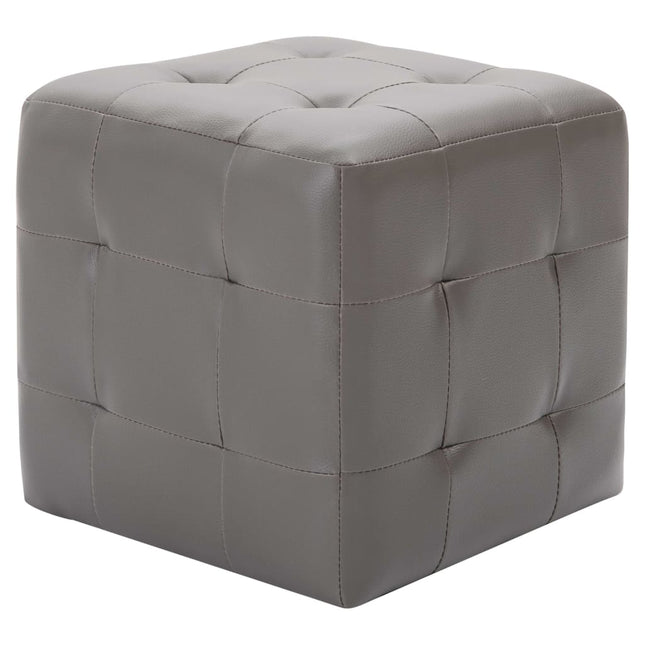 Comodini 2 pz Grigio 30x30x30 cm in Similpelle