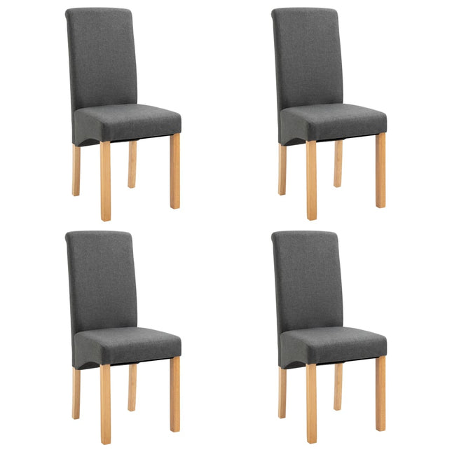 Sedie da Pranzo 4 pz Grigie in Tessuto