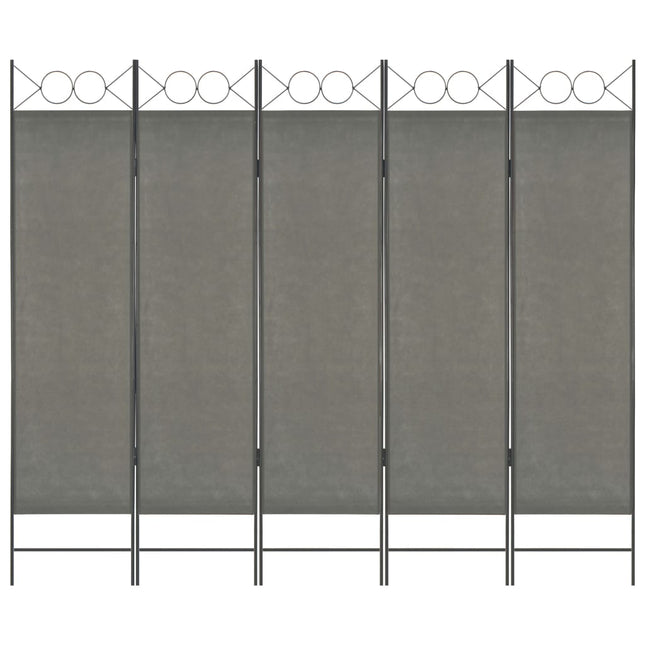 Paravento a 5 Pannelli Antracite 200x180 cm