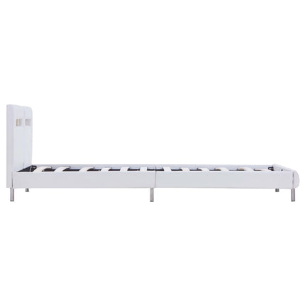 Giroletto con LED senza Materasso Bianco in Similpelle 90x200cm