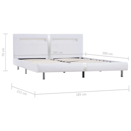 Giroletto con LED senza Materasso Bianco 180x200 cm