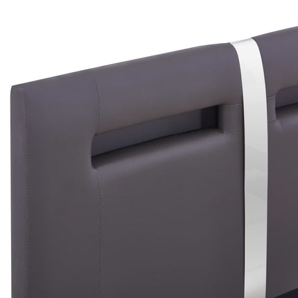 Giroletto con LED senza Materasso Grigio in Similpelle 90x200cm