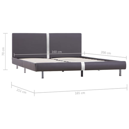 Giroletto senza Materasso Grigio in Similpelle 150x200 cm