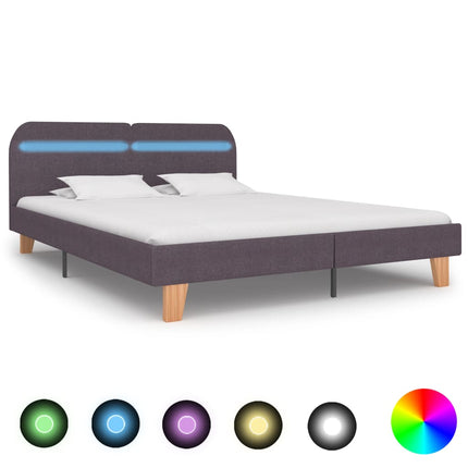 Giroletto con LED senza Materasso Tortora 150x200 cm in Tessuto