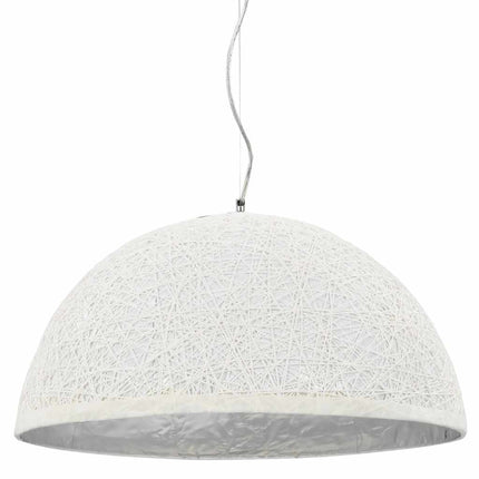 Lampadario da Soffitto Bianco e Argento Ã˜50 cm E27